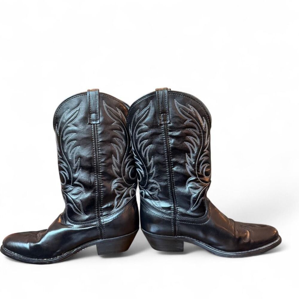 Laredo Black Leather Western Cowboy Boots Women’s 8.5M Embroidered Cowgirl Boots - Picture 5 of 8